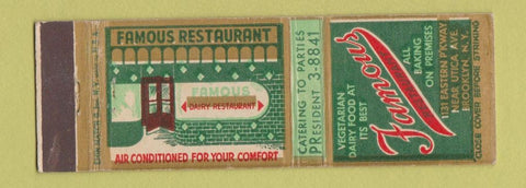 Matchbook Cover - Famous Restaurant Brooklyn NY