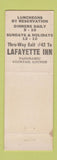 Matchbook Cover - Lafayette Inn Geneva NY