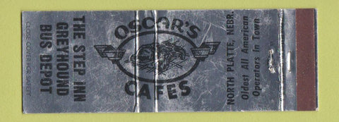 Matchbook Cover - Oscar's Cafes Greyhound Bus Depot North Platte NE WEAR