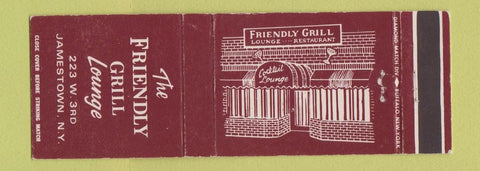 Matchbook Cover - Friendly Grill Lounge Jamestown NY