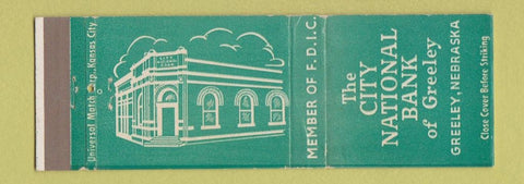 Matchbook Cover - City National Bank Greeley NE