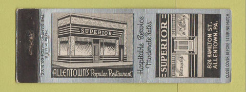 Matchbook Cover - Superior Restaurant Allentown PA