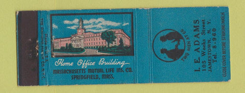 Matchbook Cover - LE Adams Insurance Jamestown NY
