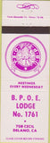 Matchbook Cover - Matchbook Cover Elks Club Delano CA