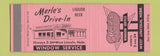Matchbook Cover - Merle's Drive In Liquor West Lincoln NE