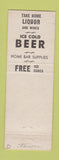 Matchbook Cover - Merle's Drive In Liquor West Lincoln NE