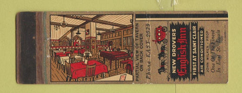 Matchbook Cover - New Drovers English Inn East St Louis IL WORN