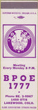 Matchbook Cover - Matchbook Cover Elks Club Lakewood CO