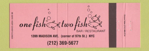 Matchbook Cover - One Fish Two Fish Bar New York City Full Length