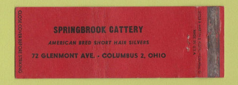 Matchbook Cover - Springbrook Cattery cats Columbus OH WEAR Full Length