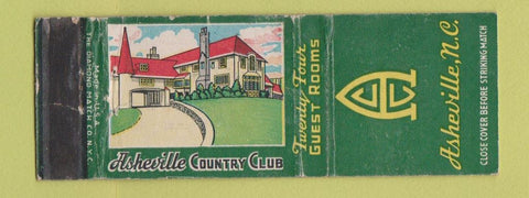 Matchbook Cover - Asheville Country Club NC WORN