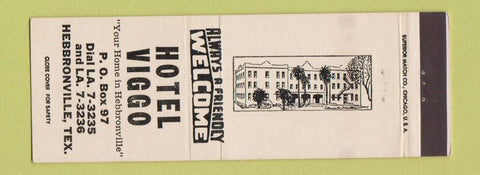 Matchbook Cover - Hotel Viggo Hebbronville TX