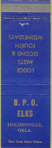 Matchbook Cover - Matchbook Cover Elks Club Holdenville OK
