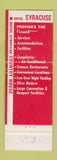 Matchbook Cover - Hotel Syracuse NY
