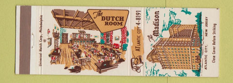 Matchbook Cover - Madison Hotel Atlantic City NJ