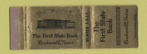 Matchbook Cover - First State Bank Rockwell TX