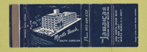 Matchbook Cover - Jamaican Ocean Front Motor Inn Myrtle Beach SC WEAR
