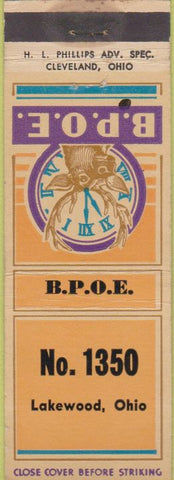 Matchbook Cover - Matchbook Cover Elks Club Lakewood OH