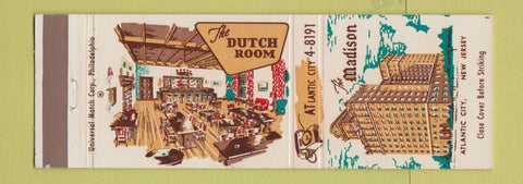 Matchbook Cover - Madison Hotel Atlantic City NJ