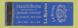 Matchbook Cover - Max Blum Cigars La Bluma New York City WEAR