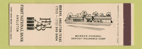 Matchbook Cover - First National Bank Angleton TX