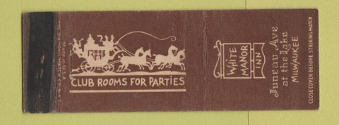 Matchbook Cover - White Manor Inn Milwaukee WI WEAR