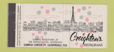Matchbook Cover - Creighton's Restaurant Fort Lauderdale FL 21 Strike Feature