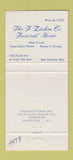 Matchbook Cover - F Ziehm Funeral Home East Cleveland OH 30 Strike