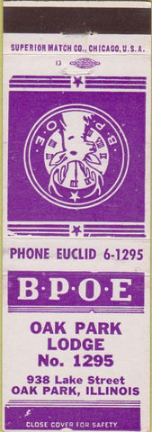 Matchbook Cover - Matchbook Cover Elks Club Oak Park IL