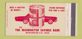 Matchbook Cover - Washington Savings Bank Washington Court House OH 30 Strike