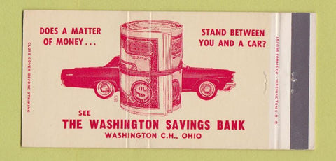 Matchbook Cover - Washington Savings Bank Washington Court House OH 30 Strike
