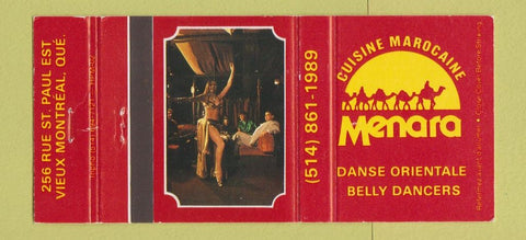 Matchbook Cover - Menara Montreal QC belly dancers girlie 30 Strike