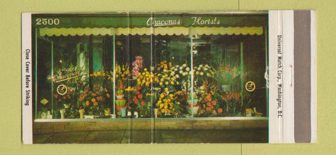 Matchbook Cover - Chaconas Flowers  WEAR 30 Strike