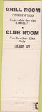 Matchbook Cover - Matchbook Cover Elks Club Lawrenceville IL