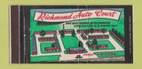 Matchbook Cover - Richmond Auto Court Motel Richmond VA 30 Strike