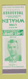 Matchbook Cover - Lynn Whalen Treasurer Macomb County MI? SAMPLE