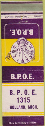 Matchbook Cover - Matchbook Cover Elks Club Holland MI