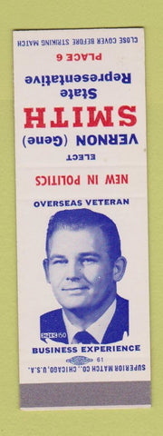Matchbook Cover - Vernon Smith State Representative Election SAMPLE