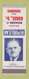 Matchbook Cover - Richard Gugel Sr Coroner Saginaw MI SAMPLE