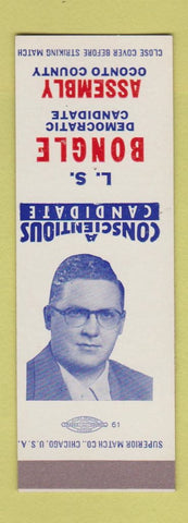 Matchbook Cover - LS Bongle Assembly Election Oconto County WI SAMPLE