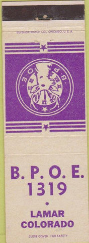Matchbook Cover - Matchbook Cover Elks Club Lamar CO CREASE