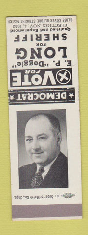 Matchbook Cover - EP Doggie Long Sheriff 1952 SAMPLE
