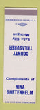 Matchbook Cover - Nina Shetenhelm County Treasurer Lake City MI SAMPLE