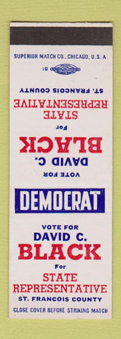 Matchbook Cover - David C Black State Rep St Francois County MO SAMPLE