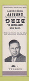 Matchbook Cover - Arthur E Berg Sheriff Wood County WI SAMPLE