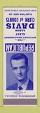 Matchbook Cover - Aaron Davis Clerk of Courts Election SAMPLE