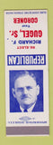 Matchbook Cover - Richard Gugel Sr Coroner Saginaw MI SAMPLE