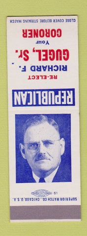 Matchbook Cover - Richard Gugel Sr Coroner Saginaw MI SAMPLE