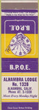 Matchbook Cover - Matchbook Cover Elks Club Alhambra CA
