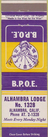 Matchbook Cover - Matchbook Cover Elks Club Alhambra CA